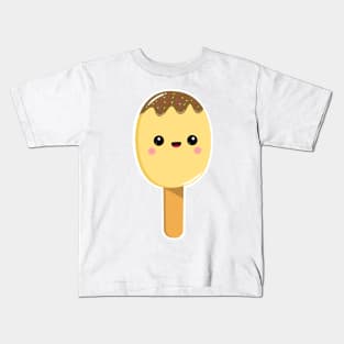 Cute yellow lollipop, kawaii ice lolly, ice cream, summer foods, Kids T-Shirt